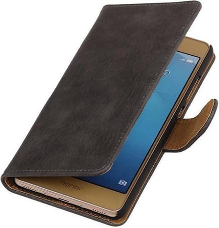 Bark Bookstyle Wallet Case Hoesje Geschikt voor de Huawei Honor 4 A / Y6 Grijs