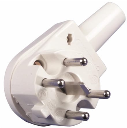 Stekker Haaks - Perilex Stekker - Elektrische Aansluiting - 3-polig 16A - 230 Volt - Wit