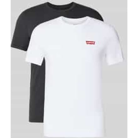 Slim fit T-shirt van pure katoen model '2PK CREWNECK GRAPHIC'