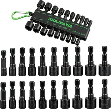Moer Driver Set - Doppen Set - Klus Klussen - Chroom Vanadium Staal - 20 Delig - Zilver