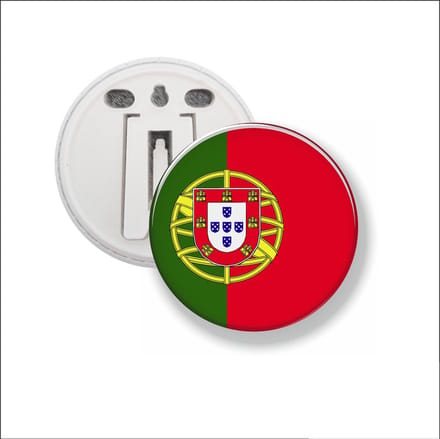 Button Met Clip 58 MM - Vlag Portugal