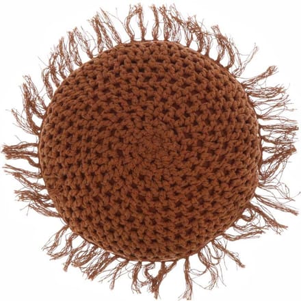 Unique Living - Kussen Tufo 45cm Ø Leather Brown