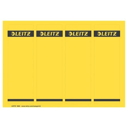 LEITZ® rugetiketten kort, via pc beletterbaar, rugbreedte 80 mm, zelfklevend, 100 st., geel