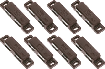 AMIG magneetsnapper/deurmagneet - 8 stuks - bruin - 7.6 x 1.8 x 1.4 cm - 6 kg