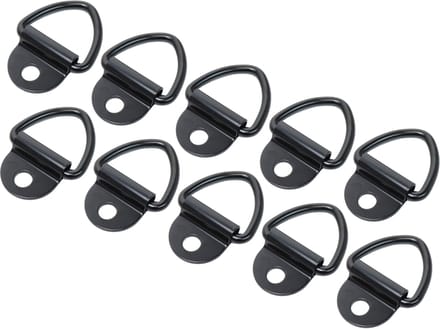 Set van 10 vloerringen / sjorogen zwart - 85 x 41 mm