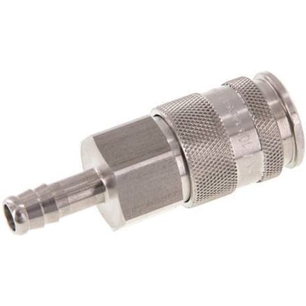 RVS DN 10 Luchtkoppeling Snelkoppeling 9 mm Slangpilaar