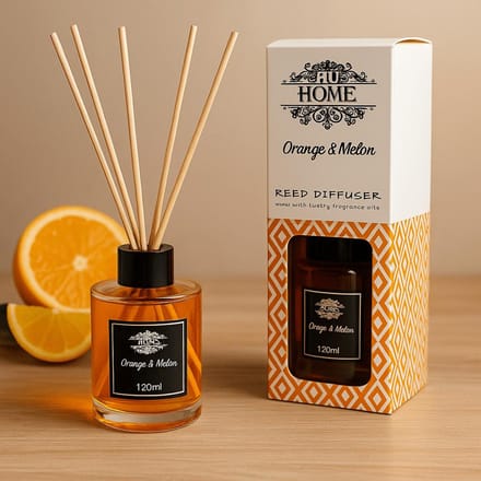 AW Geurstokjes - Sinaasappel & Meloen - 120ml - Aromatische Riet Diffuser - Aromatherapie