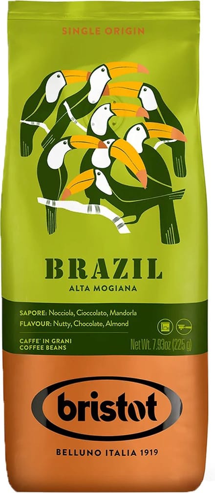 Bristot Brasile Alta Mogiana single origin koffiebonen - 225 gram