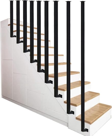 Trapleuning Kit - Veiligheidsbeugel - Veiligheid Thuis - L-vormig Ontwerp - 60 cm - Zwart