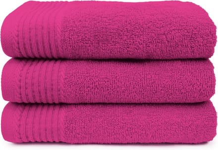 The One Voordeel Maxi Badlakens Magenta 3 stuks 100x180cm
