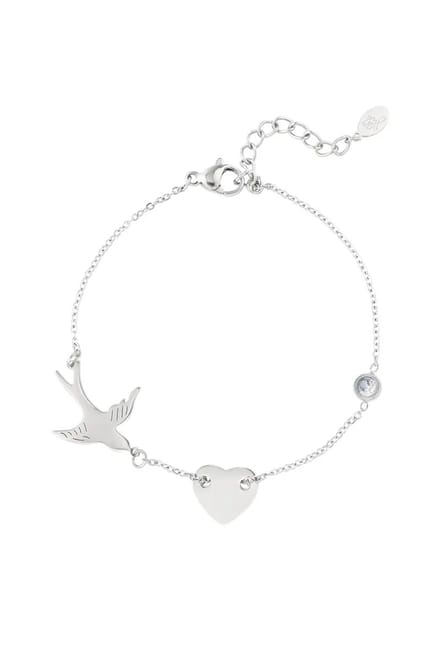 Bracelet breloques et pierre - Couleur argent