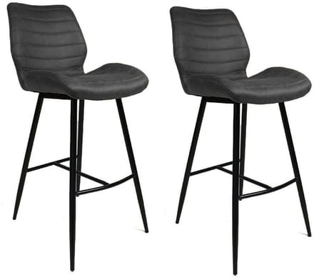 Bronx71® Industriële barkruk Morris antraciet 71 cm - Barkrukken set van 2 - barstoel