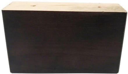 Rechthoekige donker bruine houten meubelpoot 9 cm