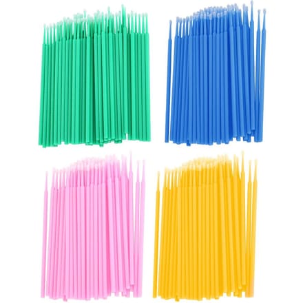 400 stuks Wegwerp Katoenstaafje Wimperreinigingsstaafje Microborstel Wattenschijfje Wimpers Licht blue