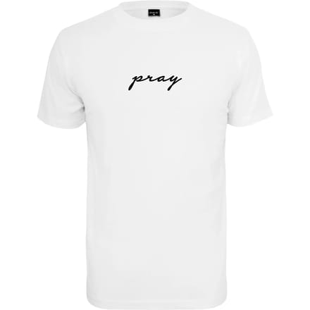 Mister Tee - Pray EMB Heren T-shirt - S - Wit