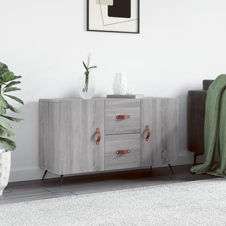 vidaXL - Dressoir - 100x36x60 - cm - bewerkt - hout - grijs - sonoma - eikenkleurig