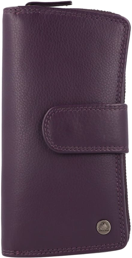 Greenburry Spongy Portemonnee Leder 18 cm - Dames - Staand formaat - purple