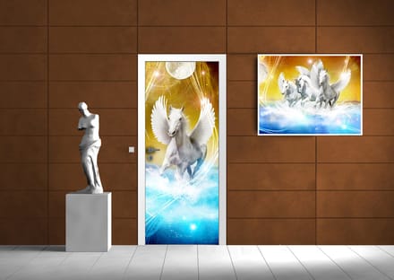 Winged Horse Pegasus Yellow Photo Wallcovering