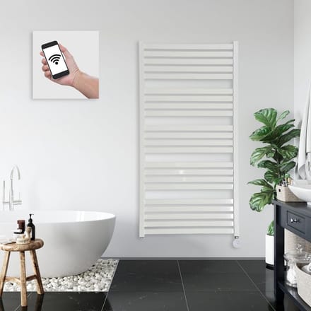 Elektrische Badkamerradiator Zwart met Thermostaat en Timerfunctie