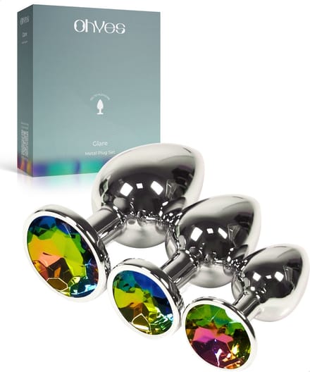 Metalen Buttplugs voor mannen en vrouwen - Buttplug Set 3-Delig - Anal & Butt Plug - Regenboog/ Multicolor