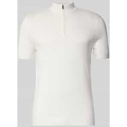 Gebreid shirt van viscosemix met opstaande kraag model 'Vadin'