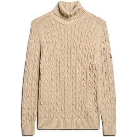 Dames trui met gedraaide structuur en rolkraag Superdry