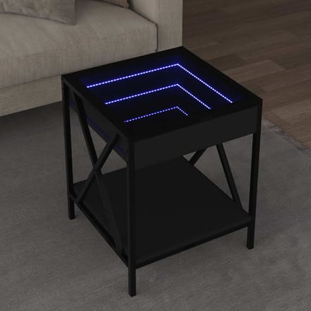 vidaXL - Salontafel - met - Infinity - LED - 40x40x49 - cm - zwart