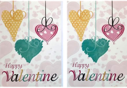 2 Wenskaarten - Valentijnskaarten - Happy Valentine - 12 x 17 cm - VAL-011