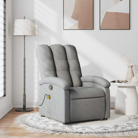 vidaXL - Massagestoel - verstelbaar - stof - lichtgrijs