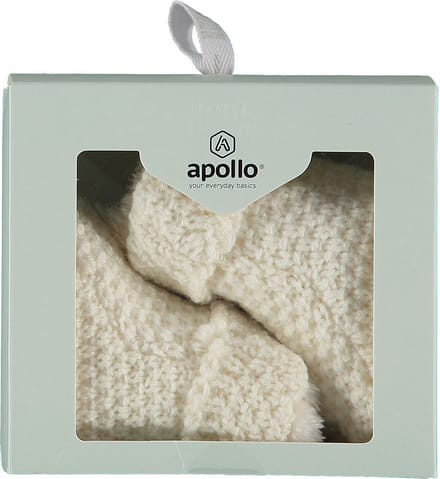 Apollo - Baby - Slofjes - Knit - Off White - Giftbox - Maat 50/56