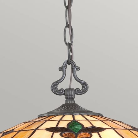 Quoizel Tifanny LED Hanglamp Kami | 3X E27 Max 60W | Dimbaar | Vintage Bronze