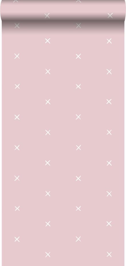 ESTAhome behang grafisch motief roze - 53 cm x 10.05 m - 139069