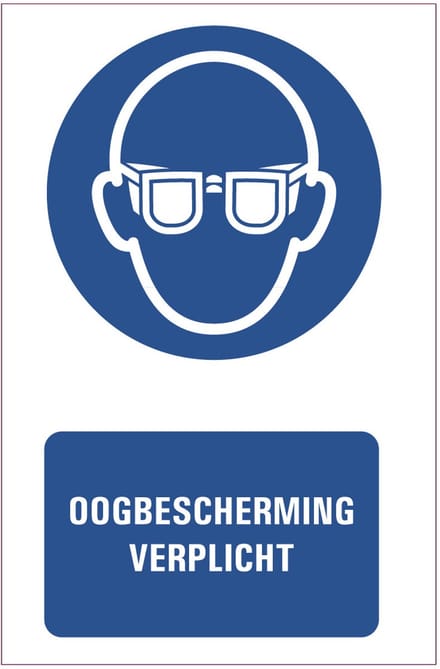 Oogbescherming verplicht tekststicker, M004 297 x 210 mm (A4)