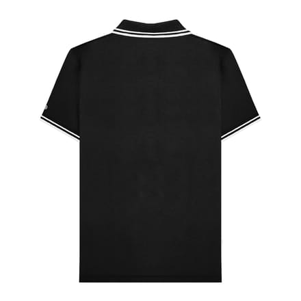 Lambretta Heren SS25 Tweekleurig Gestipt Groot & Lang Poloshirt (Zwart, Wit)