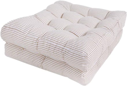 Set van 2 Vierkante Zitkussens Beige 50x50 cm - Comfortabel Binnen & Buiten Kussen