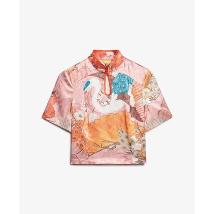 Vrouwenblouse Superdry Mandarin Jacquard