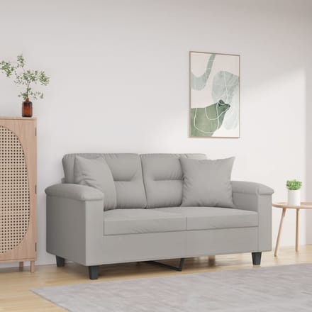vidaXL - Sierkussens - 2 - st - 40x40 - cm - microvezelstof - lichtgrijs