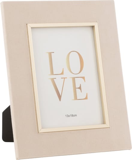 J-Line fotolijst Dita - fluweel - beige - medium