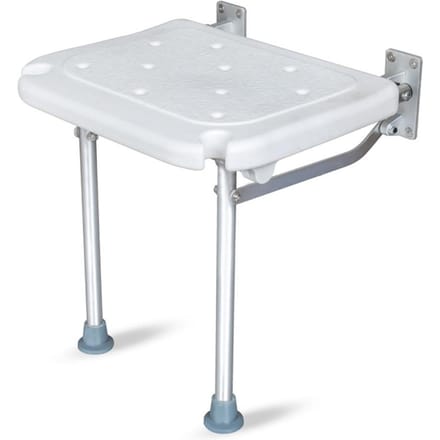 Opklapbaar Douchezitje Opklapbaar Inschroefbaar Badzitje Wandmontage Badkamerstoel Kruk met Antislip White and silver white