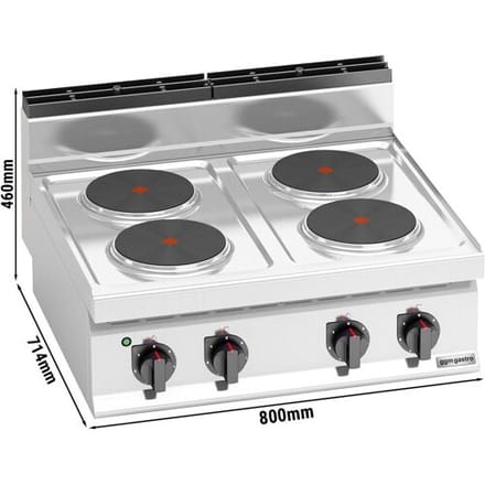 GGM Gastro Elektroherd - 10,4 kW - 4 Platten Rund Zilver