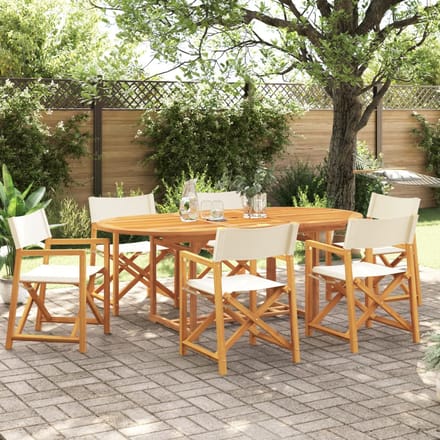 vidaXL - Inklapbare - stoelen - 6 - st - stof - crèmewit