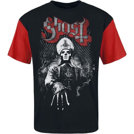 Ghost T-shirt - Priest - L - voor Mannen - zwart-rood