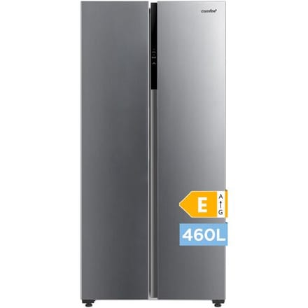Comfee' Comfee by Midea 460L Amerikaanse koel-vriescombinatie, No Frost, invertercompressor, dubbele temperatuurregeling, digitaal display, RVS,