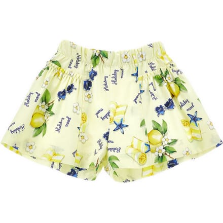 korte broek print citroenen lichtgeel meisje