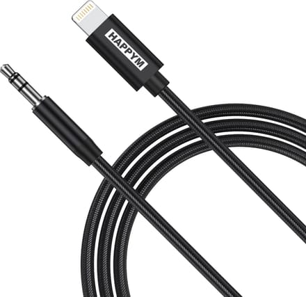 Lightning naar AUX Kabel - Jack 3,5 mm Audio Kabel voor iPhone - 1 Meter - Zwart