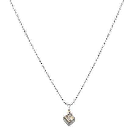 IbizaMen KIDS - Jongens - ketting - ballchain - RVS - pyriet - blokje - 60cm