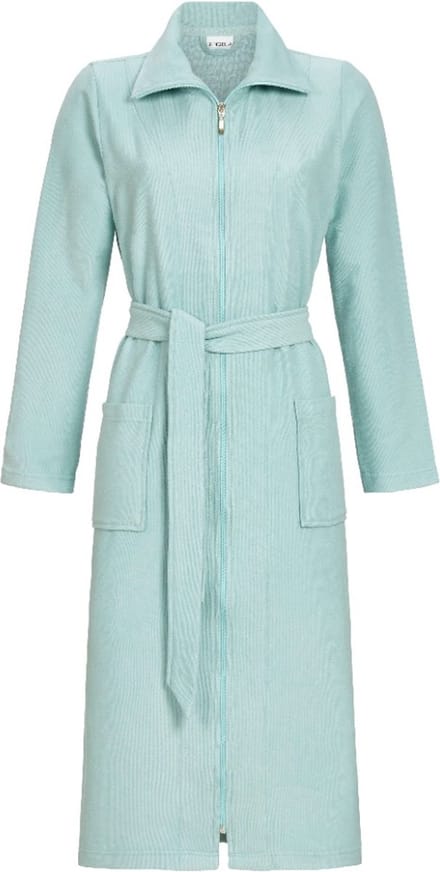 Ringella Aquagroene badstof dames badjas ritssluiting Groen vrouw 44