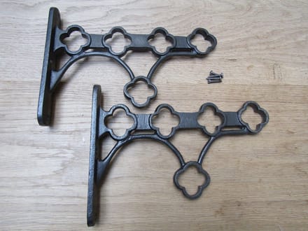 Pair Of Kitchen Pot Pan Shelf Brackets Antique Iron Wall Shelf Support
