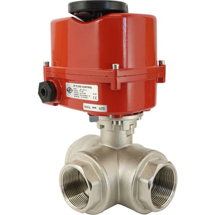 2 inch binnendraad 3-Weg Messing Kogelkraan (T-bore) 24 V AC/DC - BL3BAT-200-AG-550-B