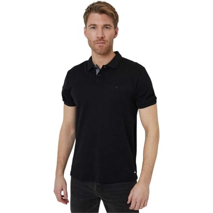 Threadbare Heren Regular Rolled Korte Mouwen Polo Shirt (Zwart)